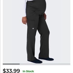 Gray Healing Hands Maternity Scrub Pants